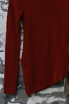 INTO THE EAST 24 Autumn and Winter Wool Blend Asymmetric Knit Top ITE-E1YGAW012RE20TP-HONG Red